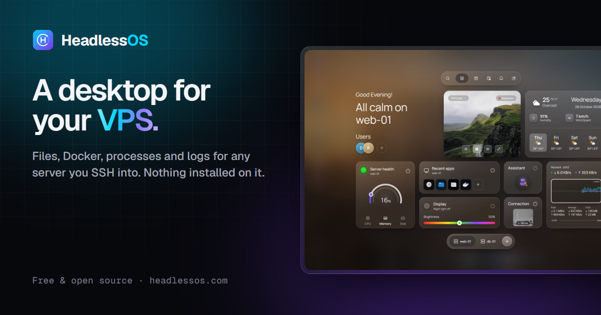 HeadlessOS — Manage your VPS like a desktop
